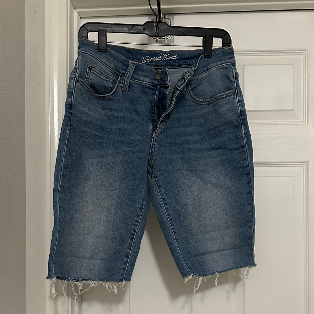 Universal Thread Blue Jean Shorts with Frayed Hem